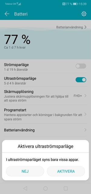 Välj AKTIVERA