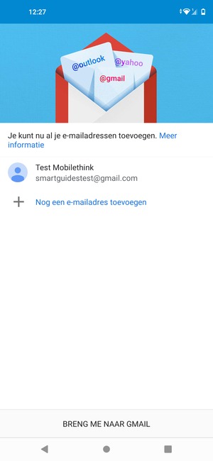 Selecteer BRENG ME NAAR GMAIL