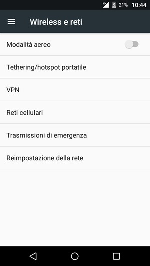 Seleziona Reti cellulari