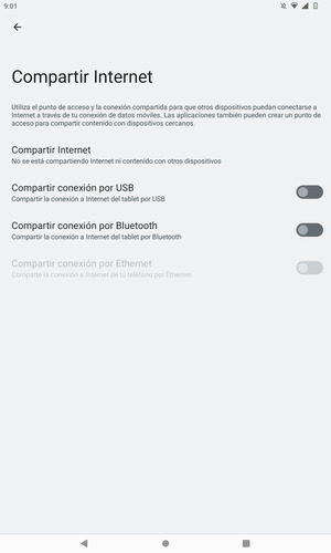 Seleccione Compartir Internet