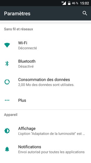 Sélectionnez Plus