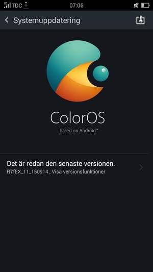 Om din telefon är uppdaterad, kommer du att se följande skärm.