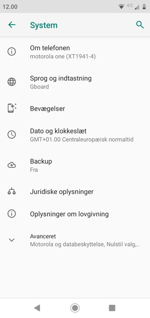 Vælg Backup