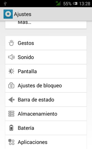 Desplácese y seleccione Ajustes de bloqueo