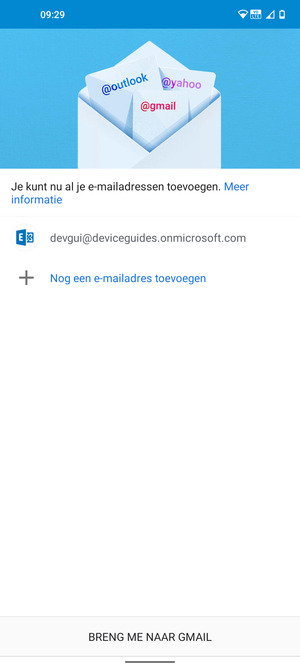 Selecteer BRENG ME NAAR GMAIL