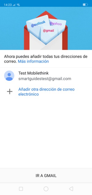 Seleccione IR A GMAIL