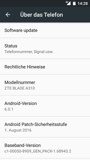 Wählen Sie Software update