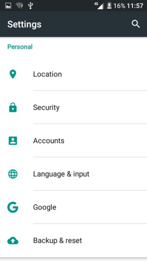 Scroll to and select  Accounts