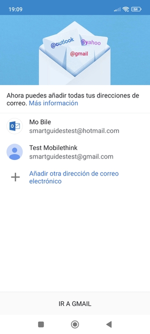 Seleccione IR A GMAIL