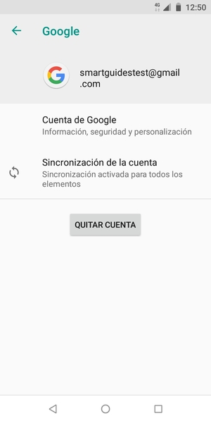 Seleccione Sincronización de la cuenta
