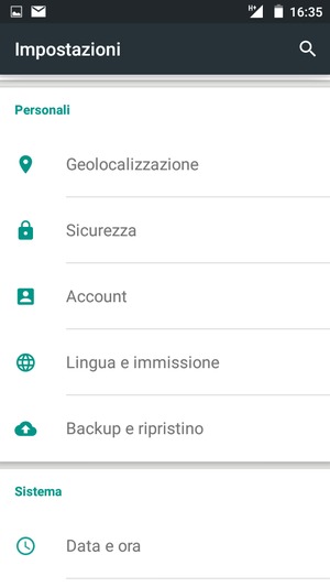 Scorri e seleziona Backup e ripristino