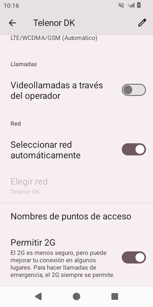 Desplácese y seleccione Nombres de puntos de acceso