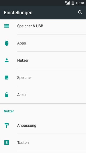 Scrollen Sie und wählen Sie Akku