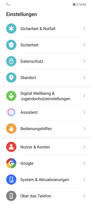 Scrollen Sie und wählen Sie System & Aktualisierungen