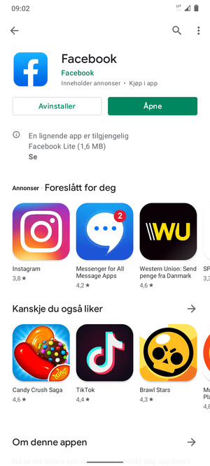 Velg Åpne