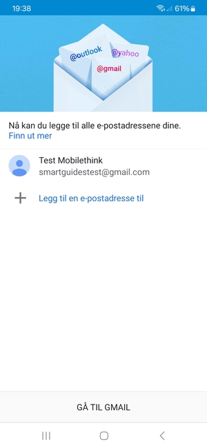 Velg GÅ TIL GMAIL
