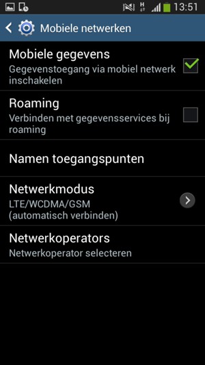 Selecteer Netwerkmodus