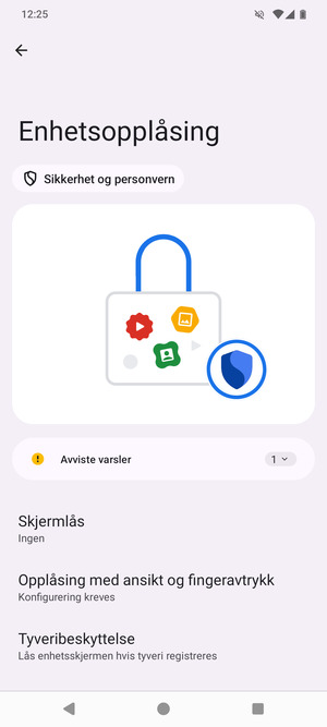 Velg Skjermlås