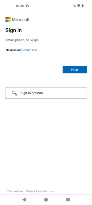 Enter your Email address and select Next