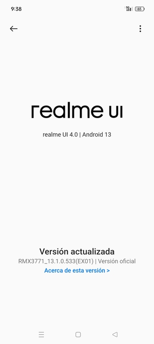 Si su teléfono está actualizado, verá la siguiente pantalla