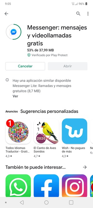 Espere a que el proceso de instalación finalice