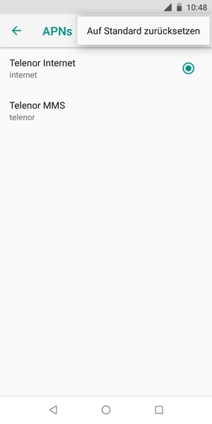 Wählen Sie Auf Standard zurücksetzen
