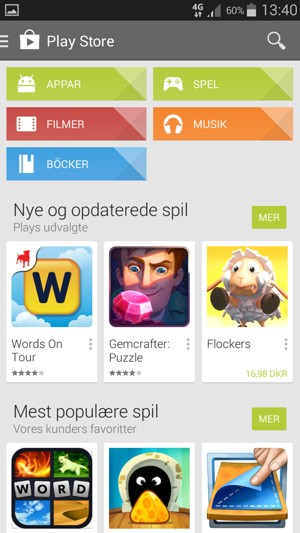 Tryck på Sök-knappen