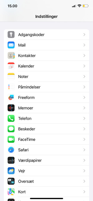 Scroll til og vælg Kontakter
