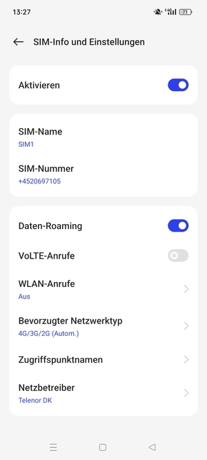Schalten Sie Daten-Roaming an oder aus