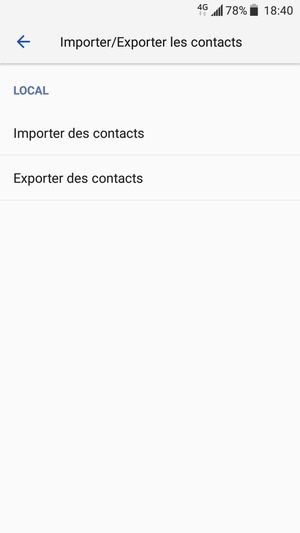 Sélectionnez Importer des contacts