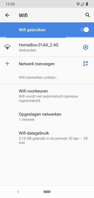 U bent nu verbonden met het WiFi-netwerk