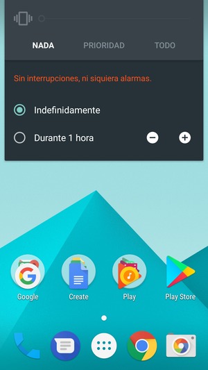 Seleccione NADA para cambiar al modo silencio