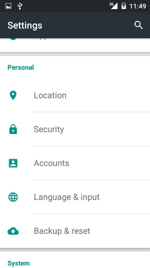 Scroll to and select  Accounts