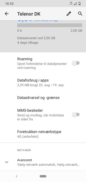 Vælg Avanceret