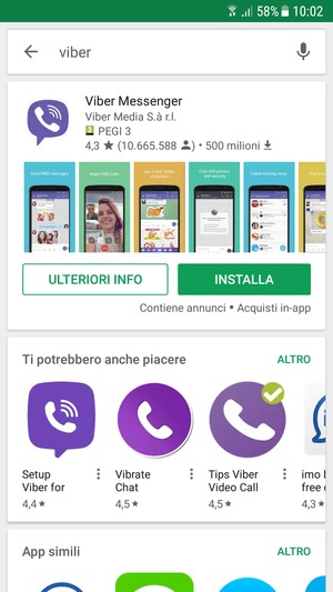 Seleziona l'applicazione