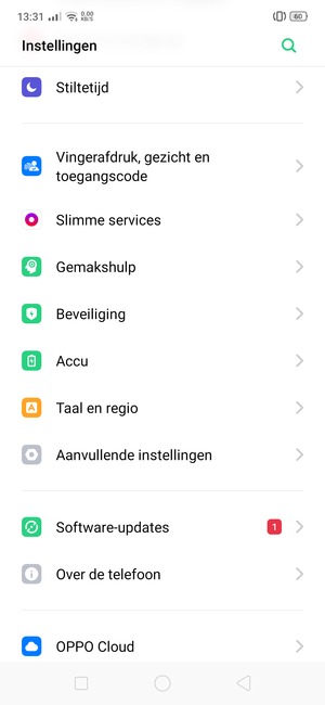 Scroll naar en selecteer Aanvullende instellingen