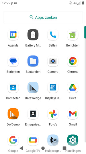 Scroll naar en selecteer Instellingen