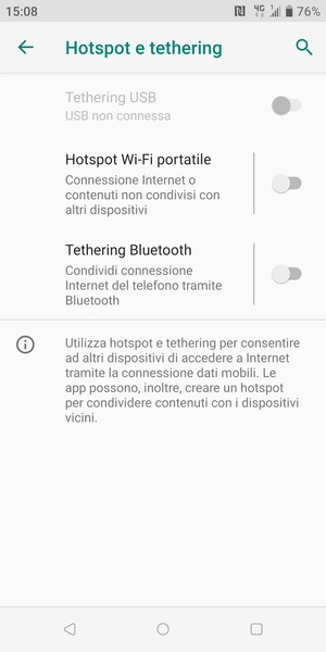 Seleziona Hotspot Wi-Fi portatile