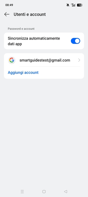 Seleziona il tuo account Google
