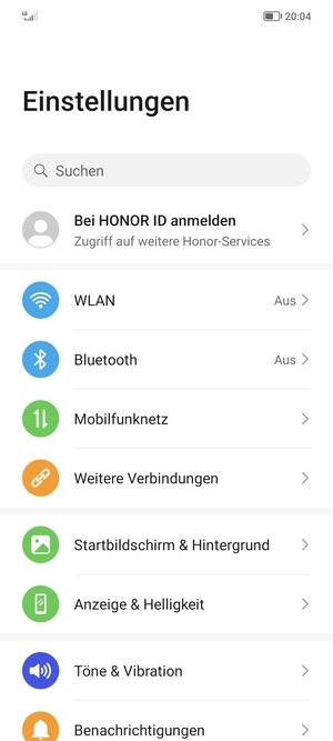 Wählen Sie Mobilfunknetz