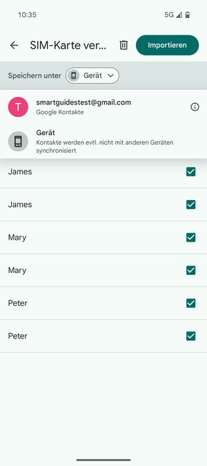 Wählen Sie Ihr Google Konto