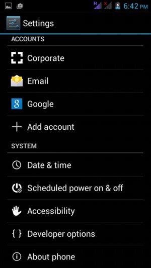 Scroll to and select About phone