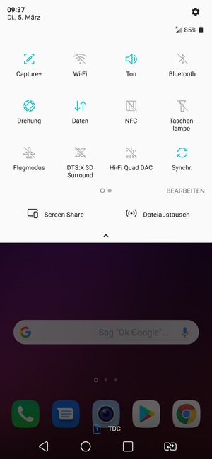 Streifen Sie nach links