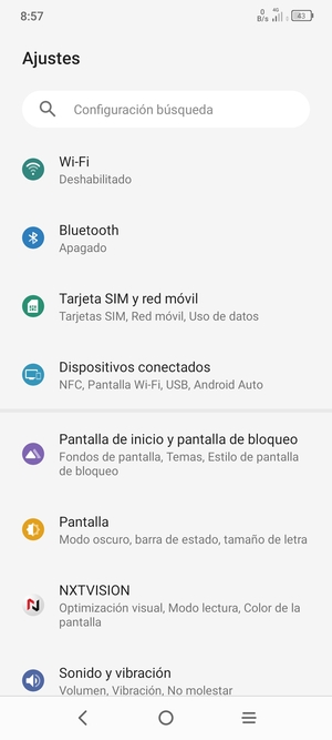 Seleccione Tarjeta SIM y red móvil