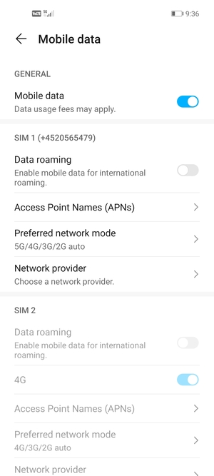 To change network if network problems occur,  select Network provider
