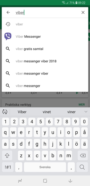 Ange app-namnet och välj Sök
