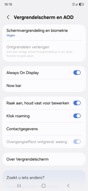 Selecteer Schermvergrendeling en biometrie