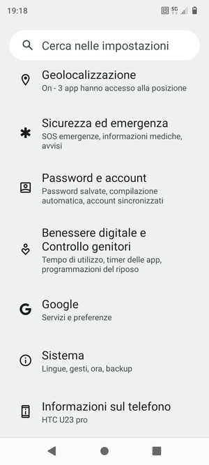 Scorri e seleziona Sistema