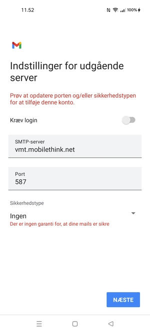 Vælg NÆSTE
