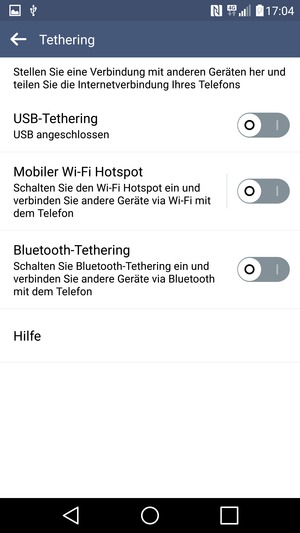 Wählen Sie Mobiler Wi-Fi Hotspot